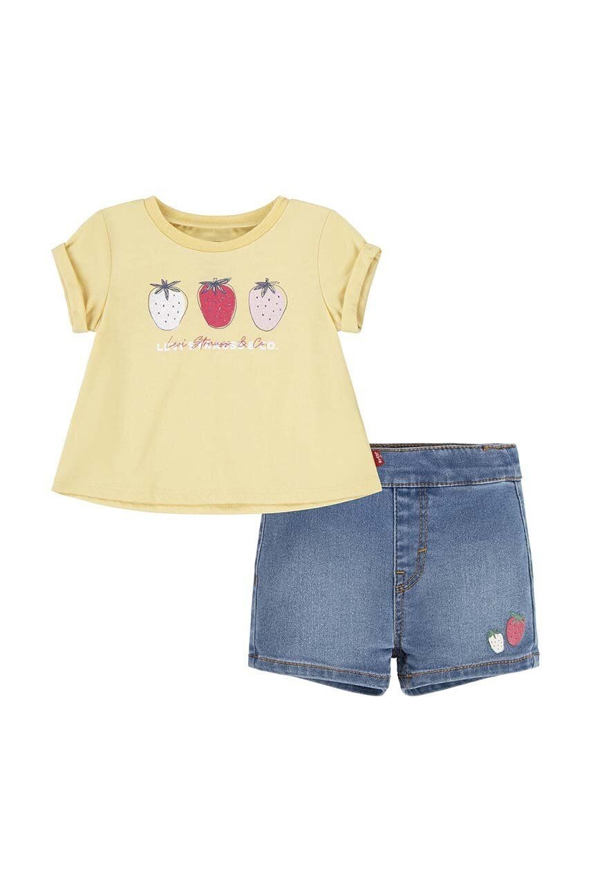 Sada pre bábätká Levi's LVG FRUITY TEE & SHORT SET žltá farba