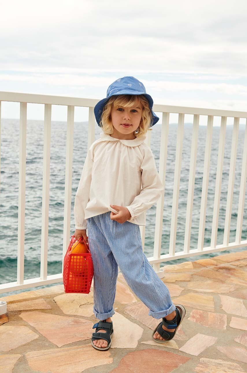 Detské bavlnené nohavice Liewood Birger Seersucker Check Pants vzorované