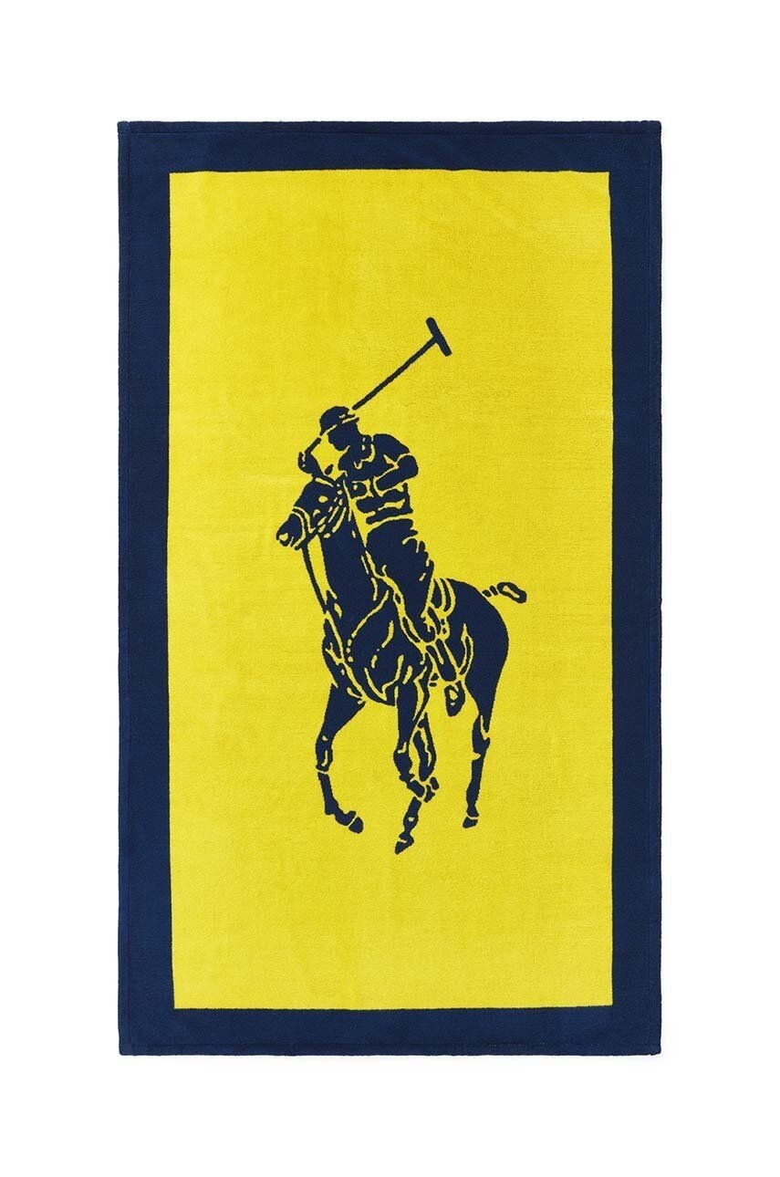Plážová osuška Ralph Lauren Polo Jacquard Iris Blue / Yellow 100 x 170 cm