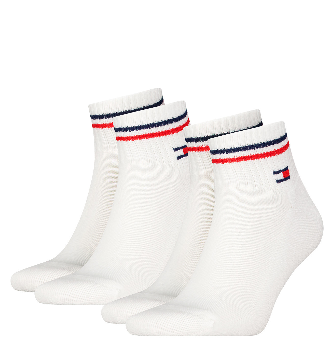 TOMMY HILFIGER - 2PACK TH uni Tommy jeans original iconic white quarter ponožky