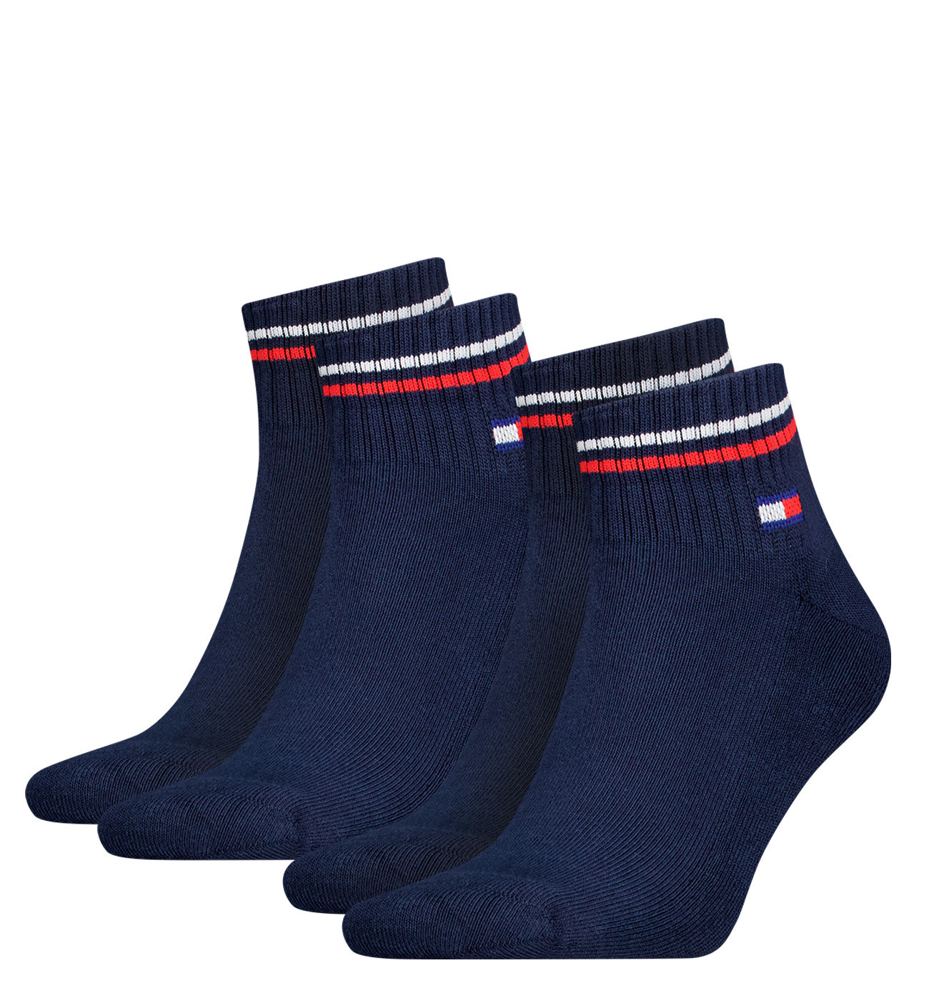 TOMMY HILFIGER - 2PACK TH uni Tommy jeans original iconic dark navy quarter ponožky