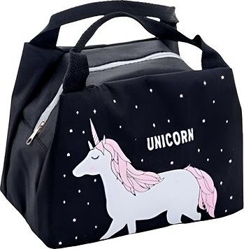 KIK KX5631 Detská termotaška na desiatu Unicorn čierna
