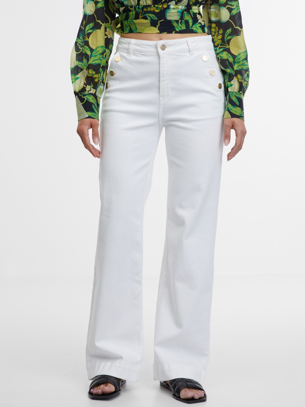 Orsay White Women's Wide Jeans - Women's