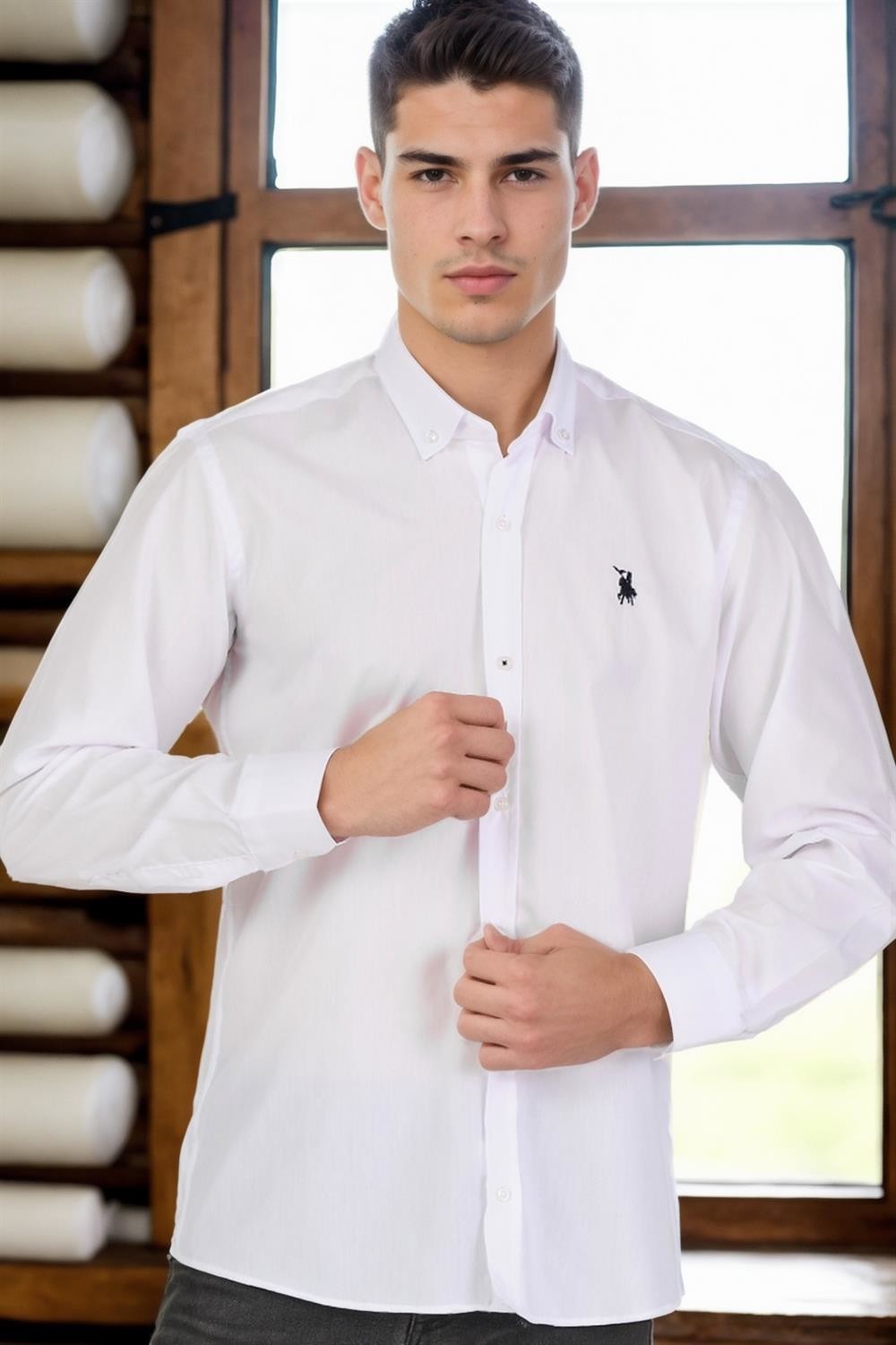G725 DEWBERRY MEN'S SHIRT-WHITE 1