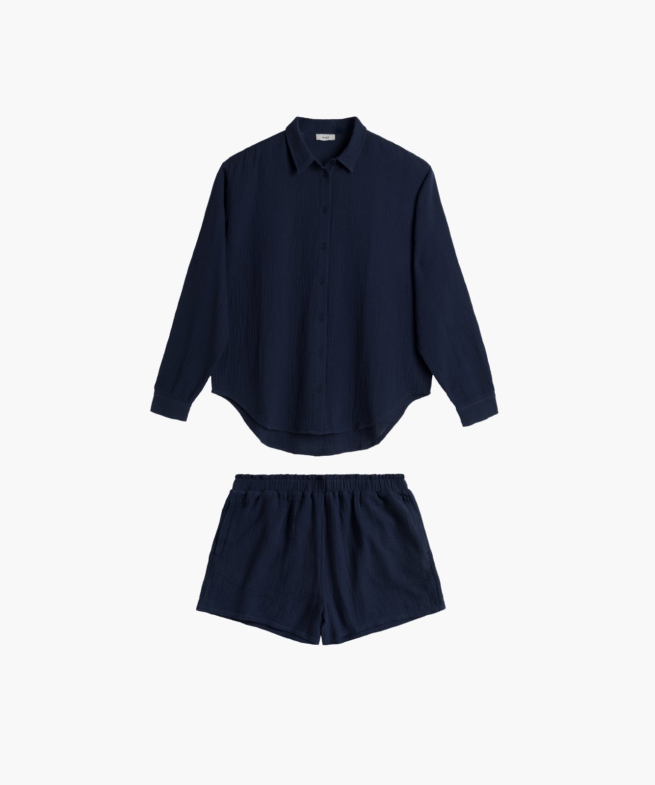 Women's Solid Color Atlantic Terry Pajamas - Navy Blue