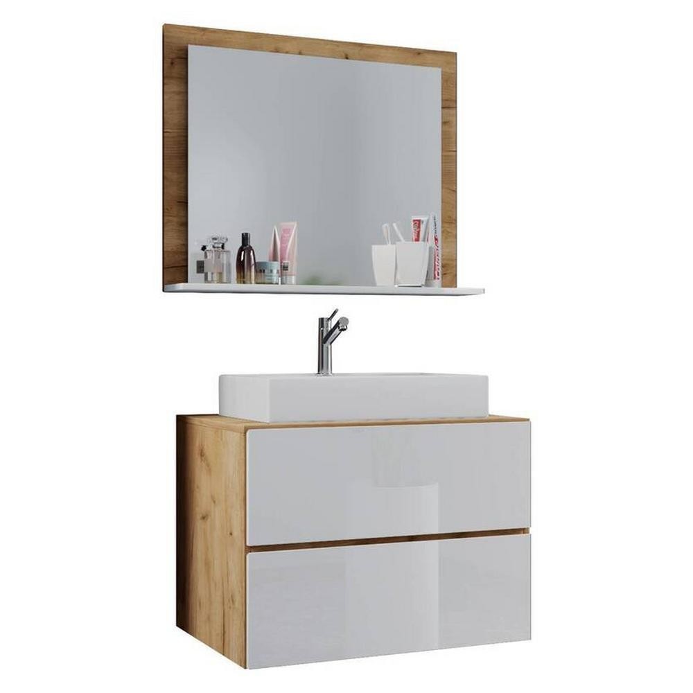 Kúpeľňa Lendas 3-dielna Biela, Dub Medový