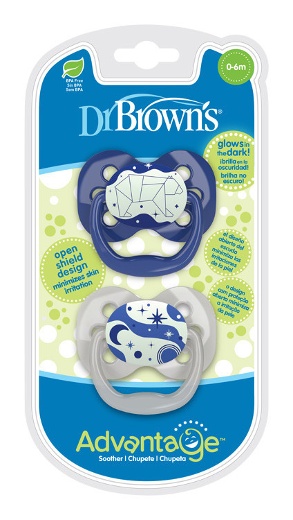 DR. BROWNS - Cumlík Advantage svietiaci 0-6m modrý 2ks (PA12004-INTL)
