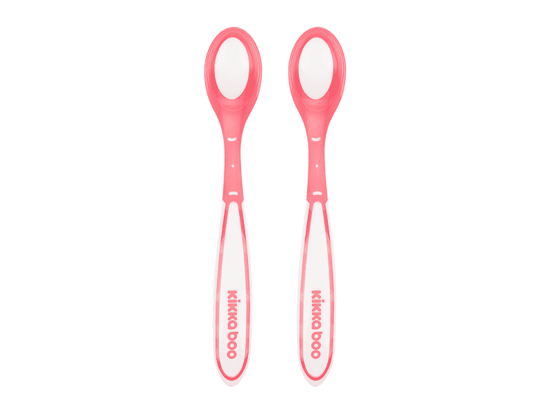 KIKKABOO - Lyžičky s tepelným senzorom 2ks Boo Pink