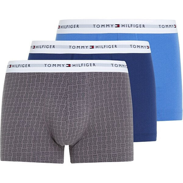 Pánske boxerky 3P TRUNK PRINT UM0UM02768 0W2 modré - Tommy Hilfiger S