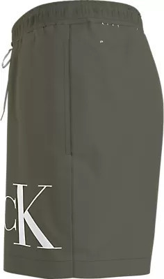Pánske plavky MEDIUM DRAWSTRING KM0KM01003 LDY olivovo zelená - Calvin Klein L