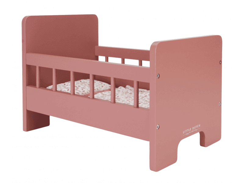 LITTLE DUTCH - Postieľka pre bábiky drevená s perinkou Kvety a motýle