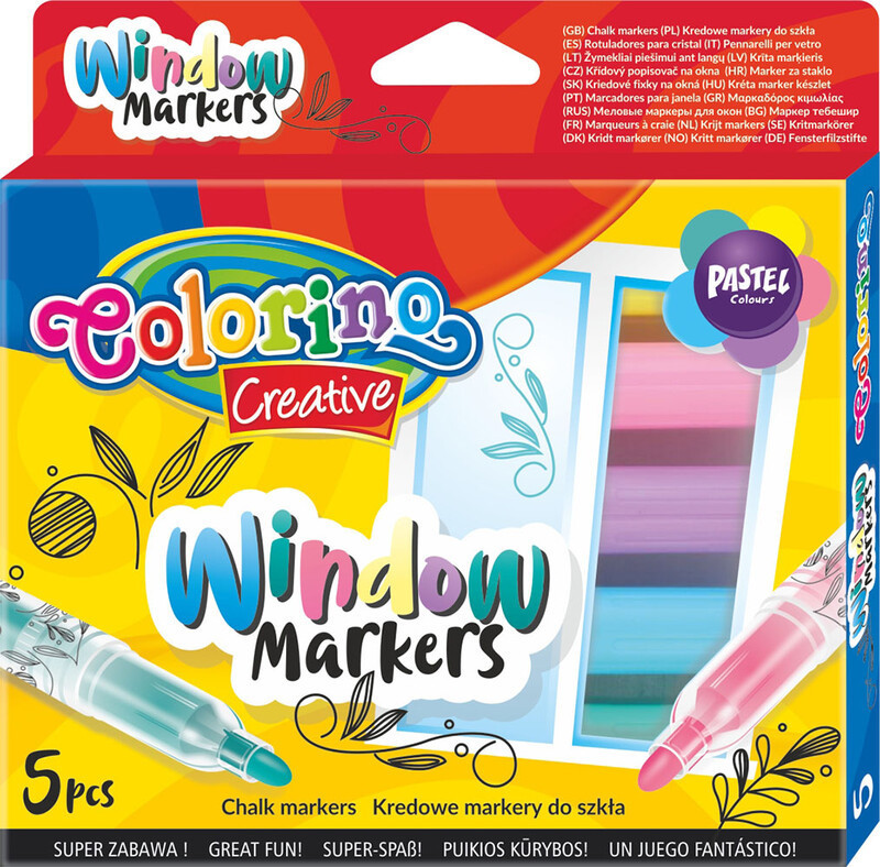 PATIO - Colorino fixky kriedové na sklo 5 farieb