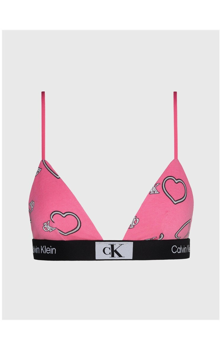 Dámska podprsenka 000QF7478E KCC pink with hearts - Calvin Klein S