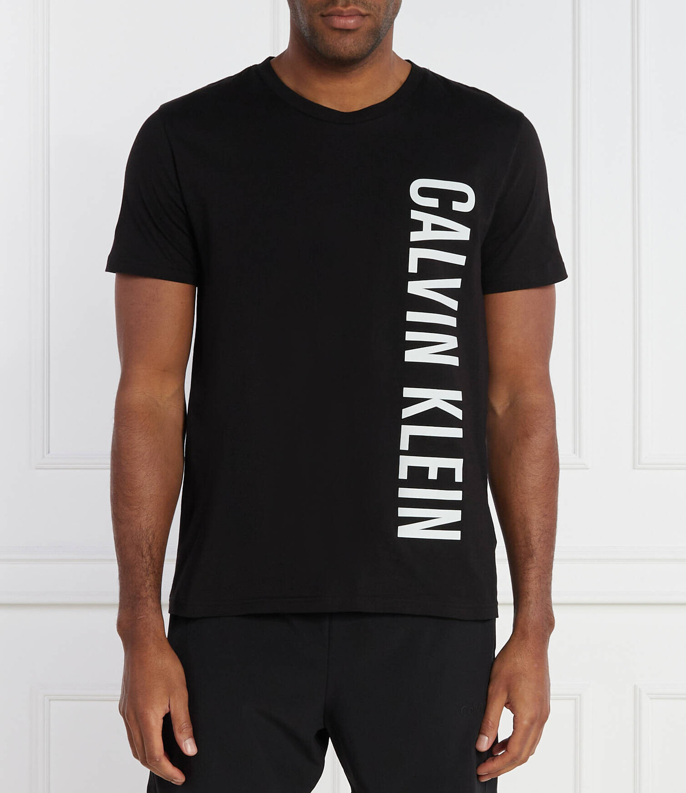 Pánske plážové tričko KM0KM00998 BEH black - Calvin Klein M