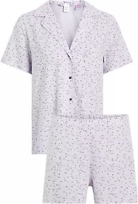 Dámske pyžamo WOVEN SHORT SET 000QS6967E LNU sv. fialová - Calvin Klein S