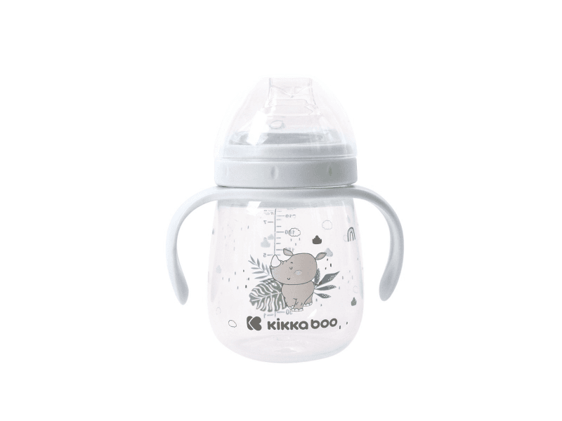 KIKKABOO - Hrnček so silikónovým náustkom 240ml Savanna Blue