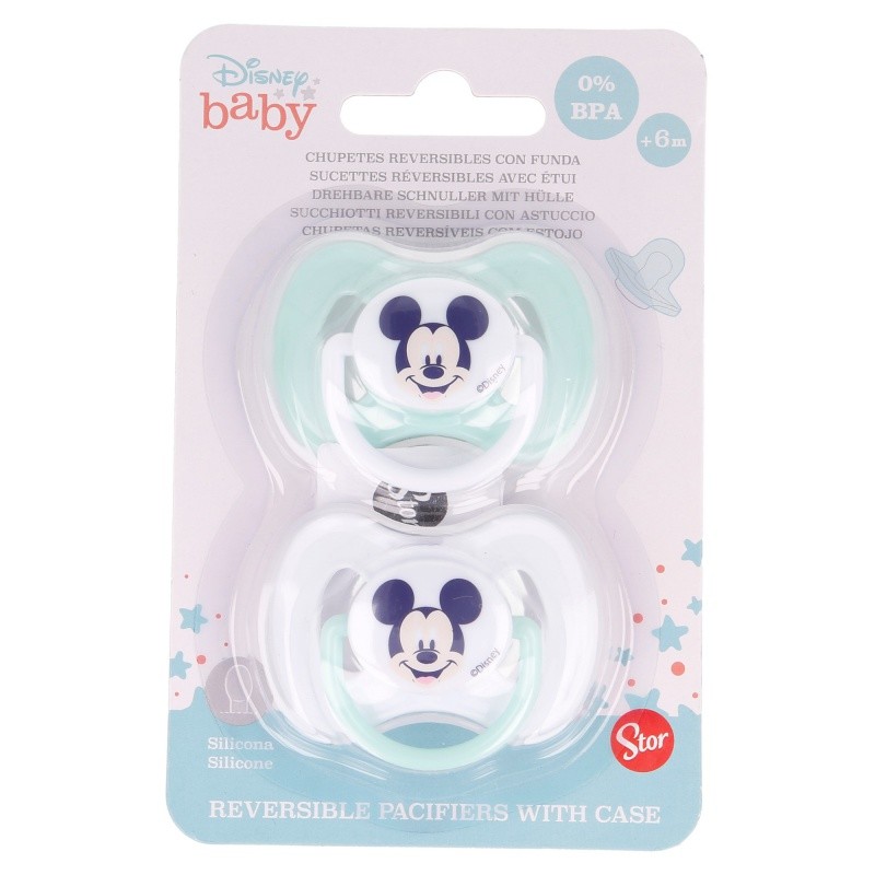 STOR - Symetrický silikónový cumlík MICKEY MOUSE, 2ks, 6+, 13065