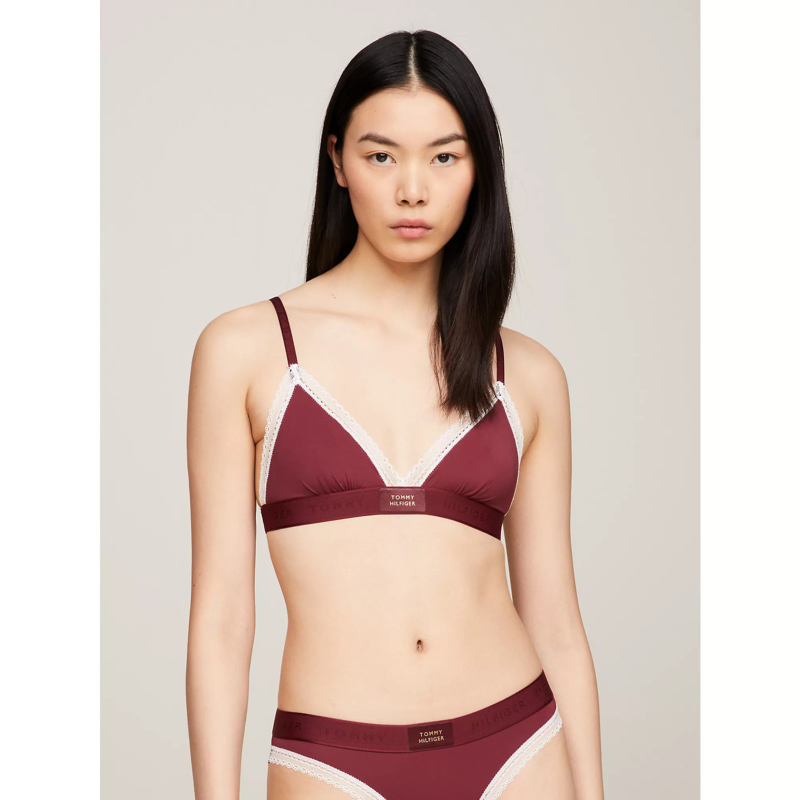 Dámska podprsenka UW0UW04750 VLP bordová - Tommy Hilfiger L