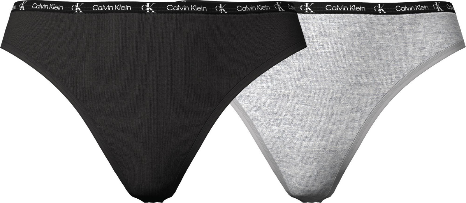 Dámske tangá 2 Pack CK96 000QD3990E BGH Black/Grey - Calvin Klein M
