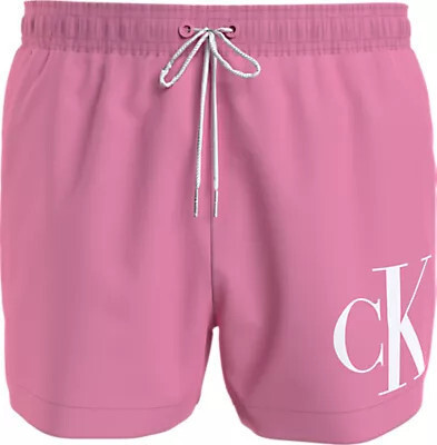 Pánske plavky SHORT DRAWSTRING KM0KM00967 TFZ pink - Calvin Klein L