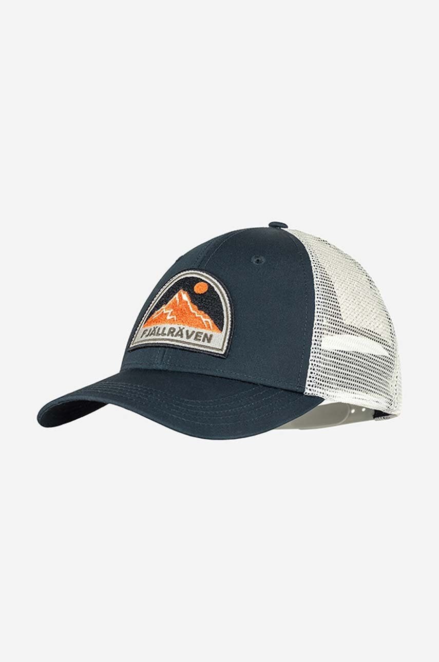 Šiltovka Fjallraven Badge F78152-560, tmavomodrá farba, s nášivkou