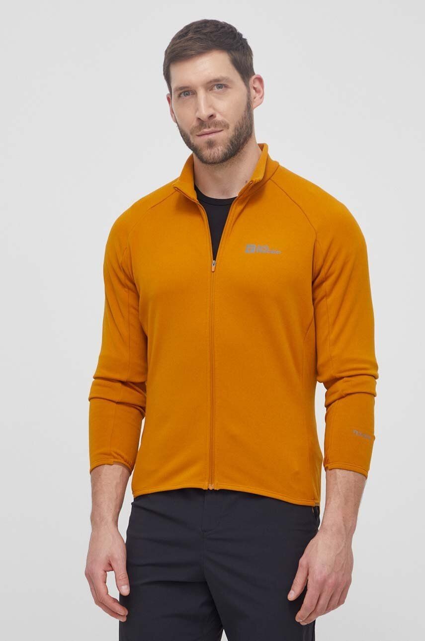 Športová mikina Jack Wolfskin Gravex Thermo žltá farba, jednofarebná, 1711581