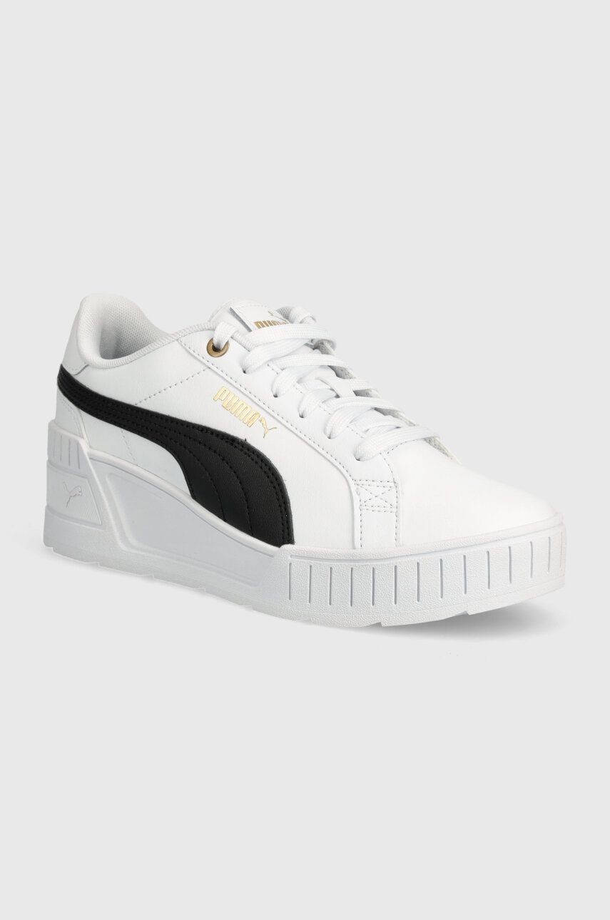 Kožené tenisky Puma Karmen Wedge biela farba, 390985