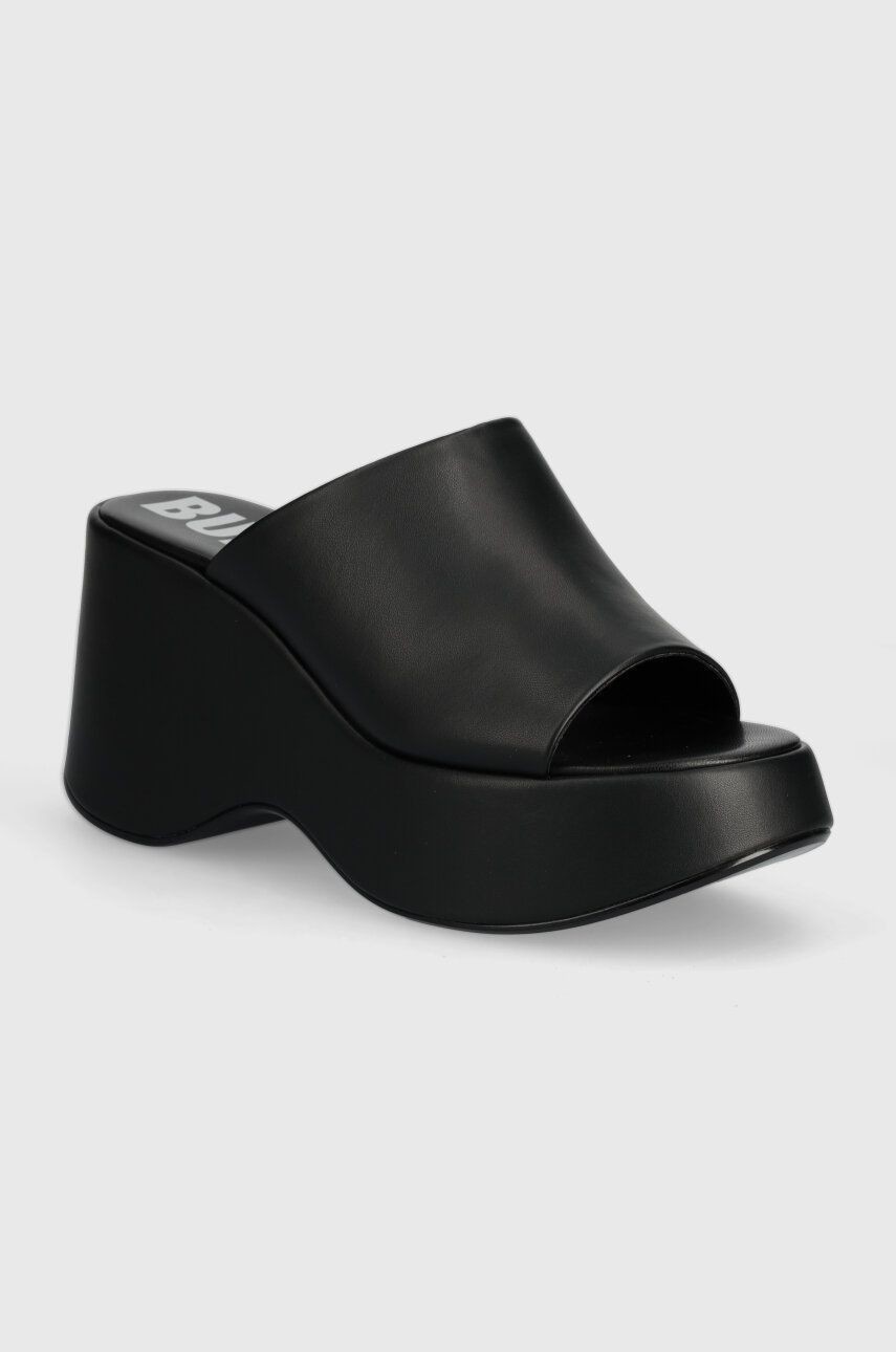 Šľapky Buffalo Joy Mule dámske, čierna farba, na kline, 1602203.BLK