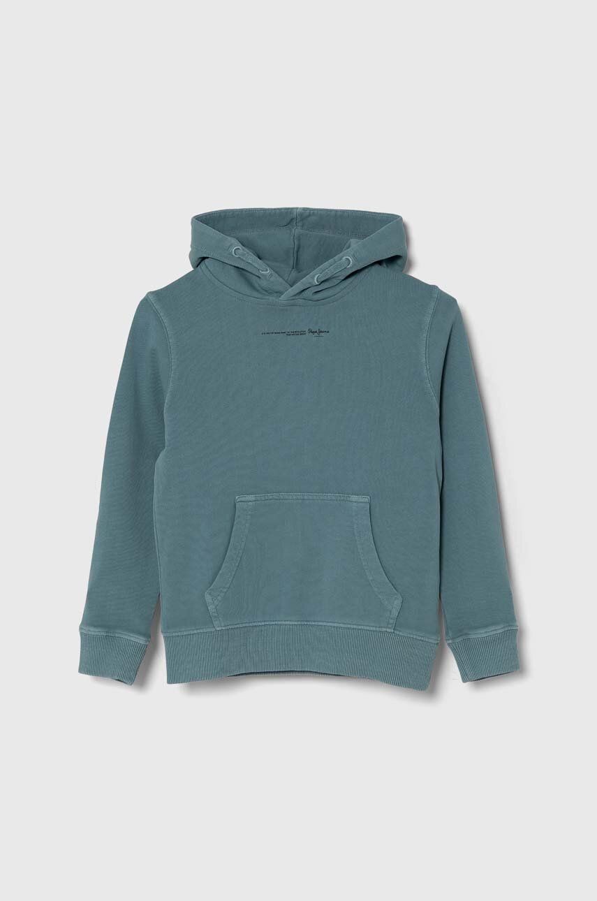Detská bavlnená mikina Pepe Jeans NEW DAVIDE HOODIE s kapucňou, s potlačou