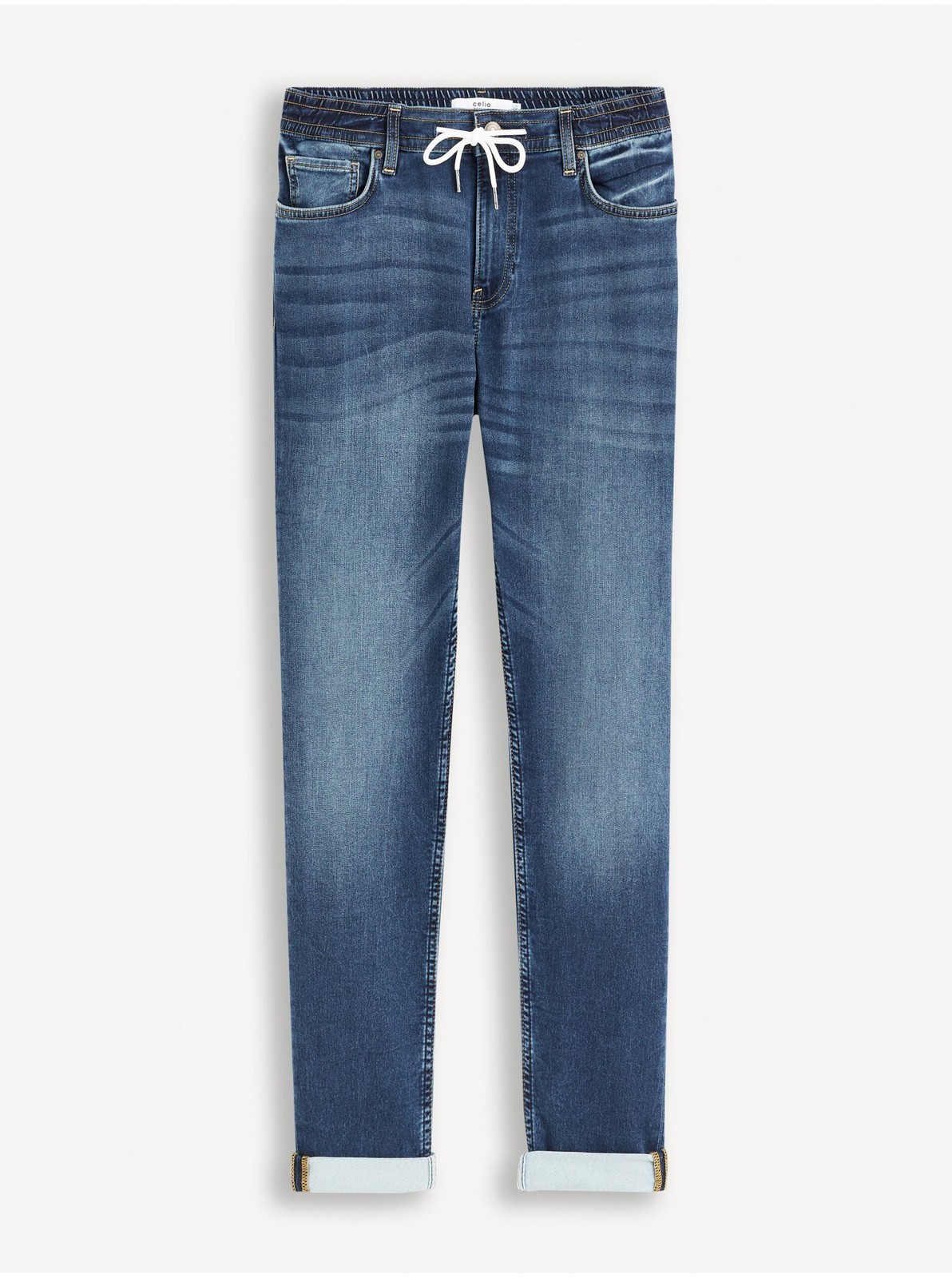 Modré pánske slim fit džínsy Celio Gosuper