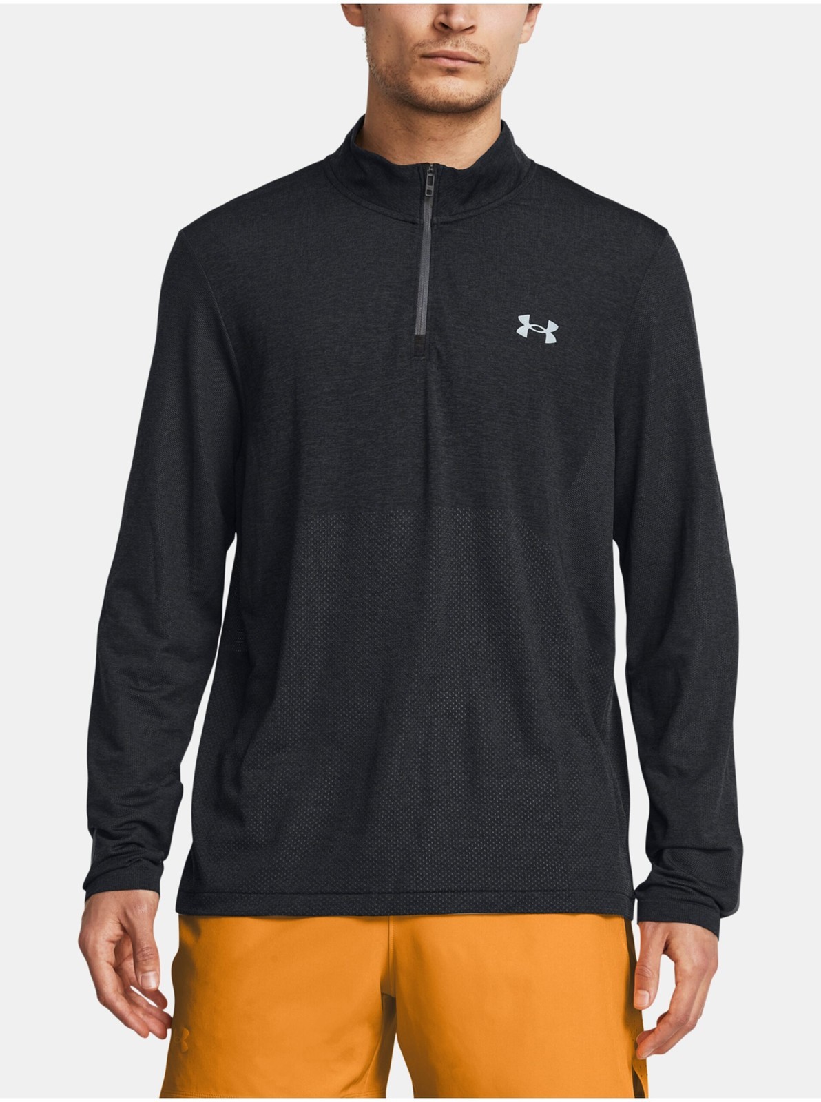 Tmavosivé športové tričko Under Armour UA SEAMLESS STRIDE 1/4 ZIP