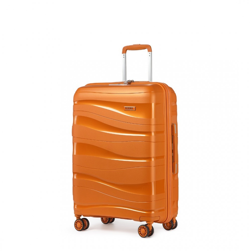 KONO Cestovný kufor na kolieskach s TSA zámkom 70L - oranžový