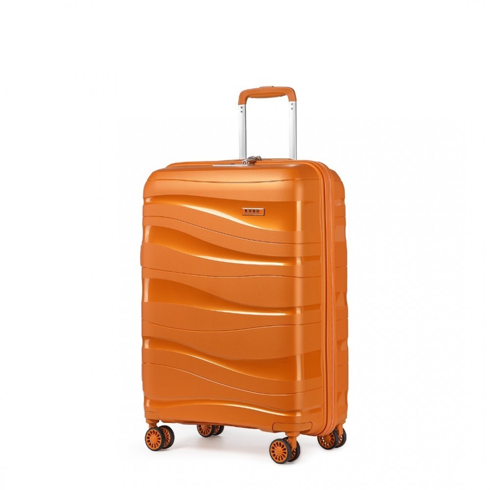KONO Cestovný kufor na kolieskach s TSA zámkom 39L - oranžový