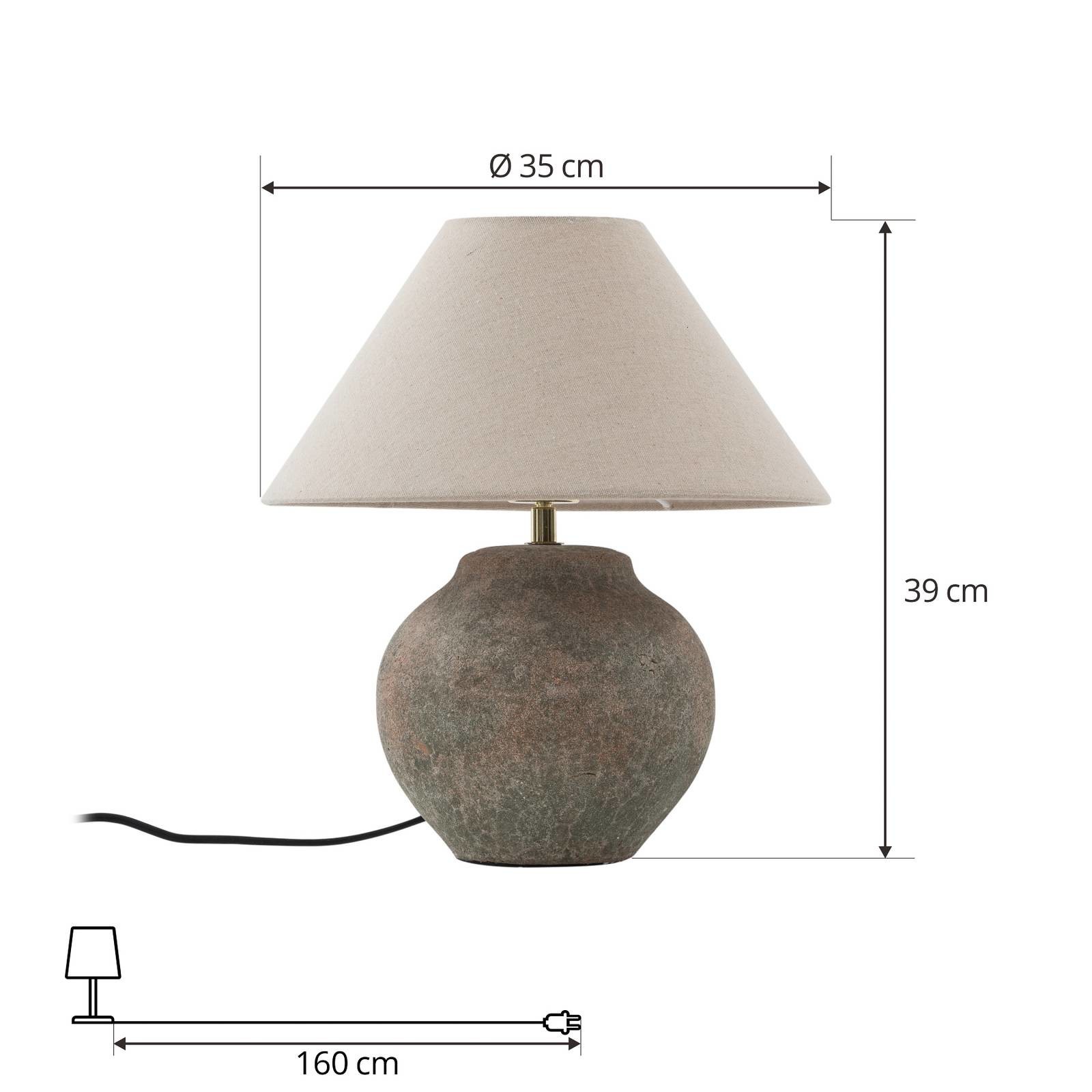 Lucande Thalorin stolová lampa, výška 39 cm