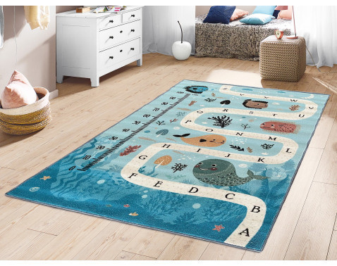Detský koberec Ares 80x150 cm, morská abeceda%