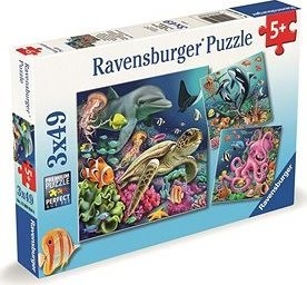 Ravensburger 120008590 Život pod vodou 3 × 49 dielikov