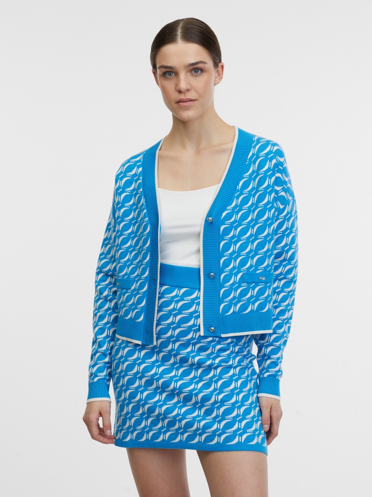 Orsay Blue Women's Patterned Cardigan - Women's