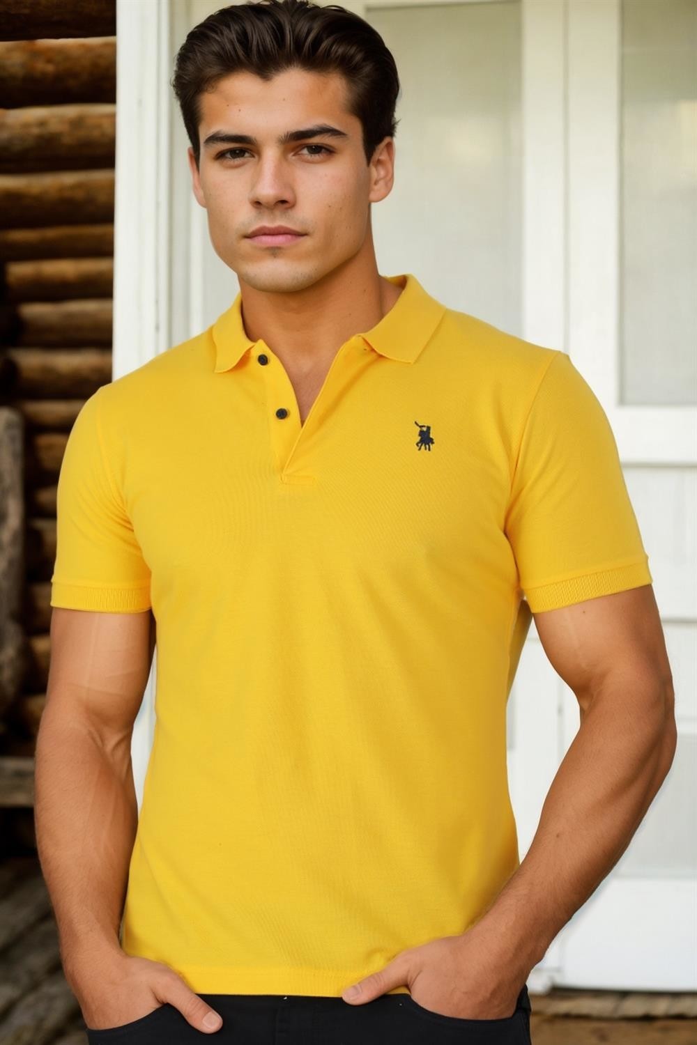 T8561 DEWBERRY MEN'S TSHIRT-YELLOW-2
