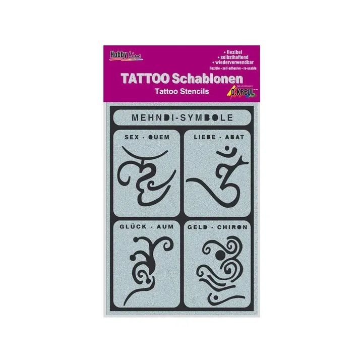 Samolepiaca tetovacia šablóna Mehndi-Symbols