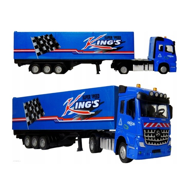 Červený kamión s prívesom