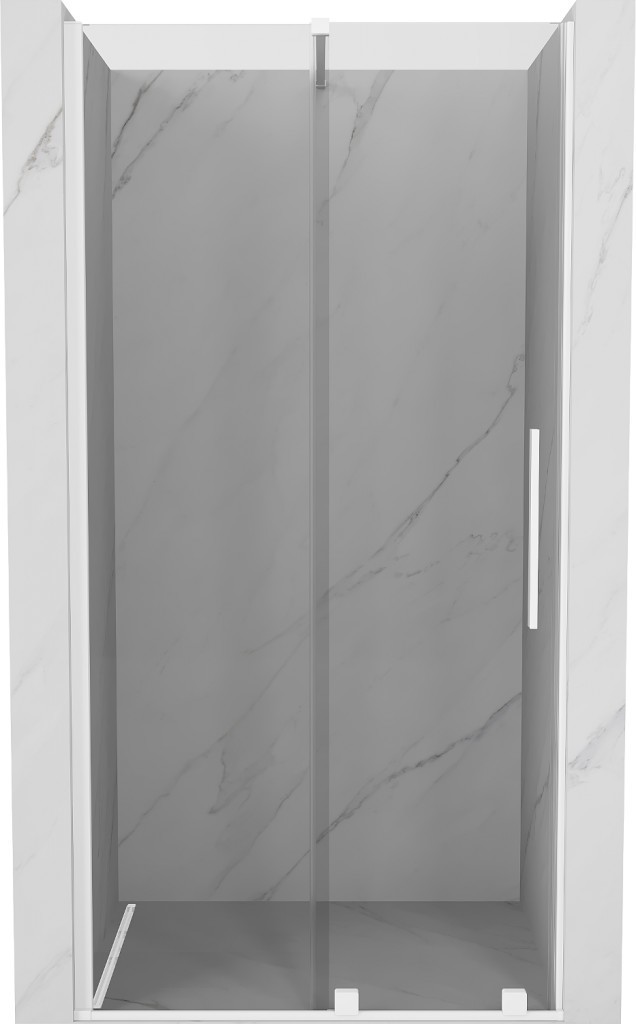 MEXEN/S - Velár posuvné sprchové dvere 110 cm, transparent, biela 871-110-000-01-20
