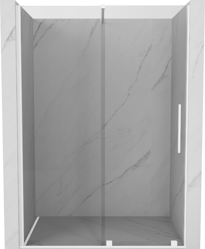 MEXEN/S - Velár posuvné sprchové dvere 150 cm, transparent, biela 871-150-000-01-20