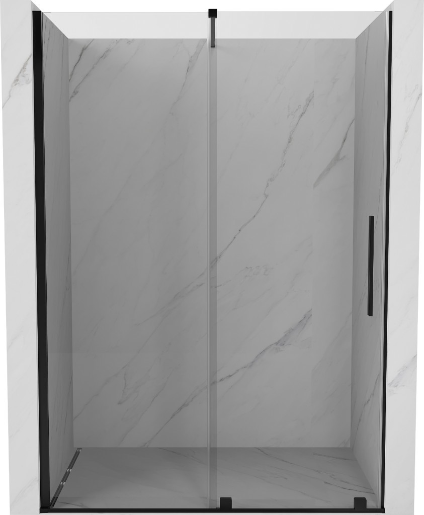 MEXEN/S - Velár posuvné sprchové dvere 150 cm, transparent, čierna 871-150-000-01-70