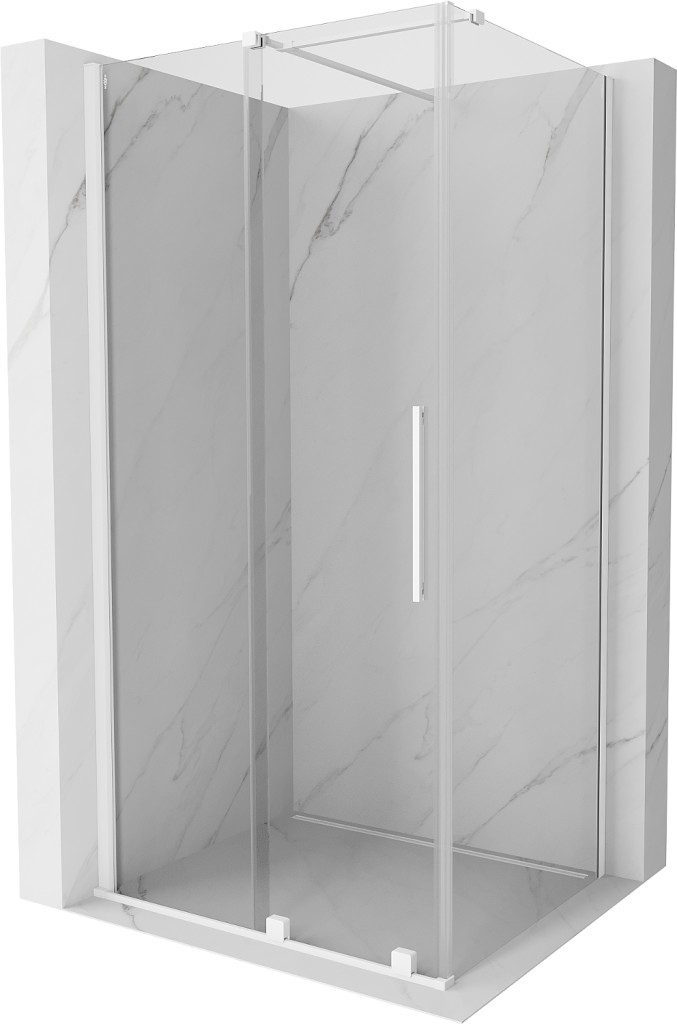 MEXEN/S - Velár sprchovací kút 130 x 90 cm, transparent, biela 871-130-090-01-20