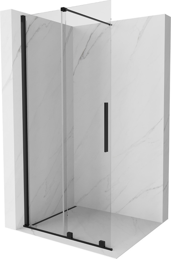 MEXEN/S - Velár posuvné sprchové dvere Walk-in 80 cm, transparent, čierna 871-080-000-03-70