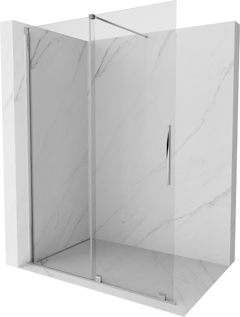 MEXEN/S - Velár posuvné sprchové dvere Walk-in 140 cm, transparent, chróm 871-140-000-03-01