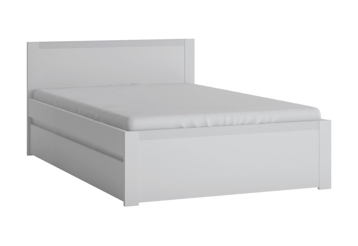 Expedo Posteľ MANOL 2 + rošt, 120x200, alpská biela/biela supermat