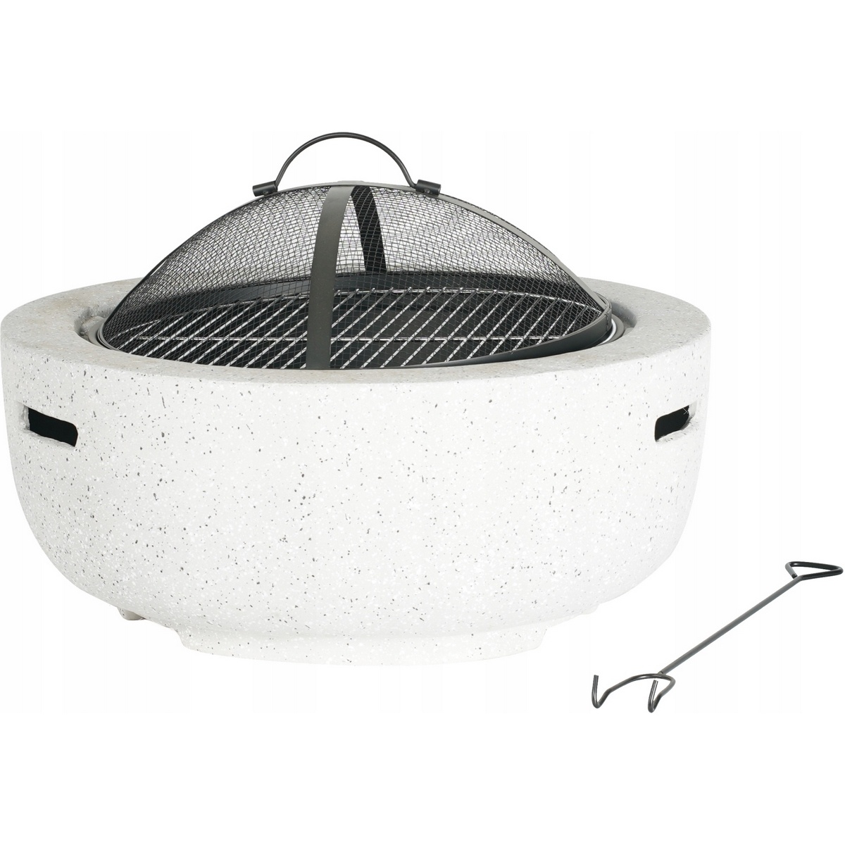 Záhradné ohnisko s poklopom biela, pr. 60 x 42 cm