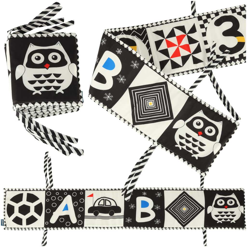 Mantinel do postieľky/na stenu pre bábätká - čierno biely - čísla, písmená