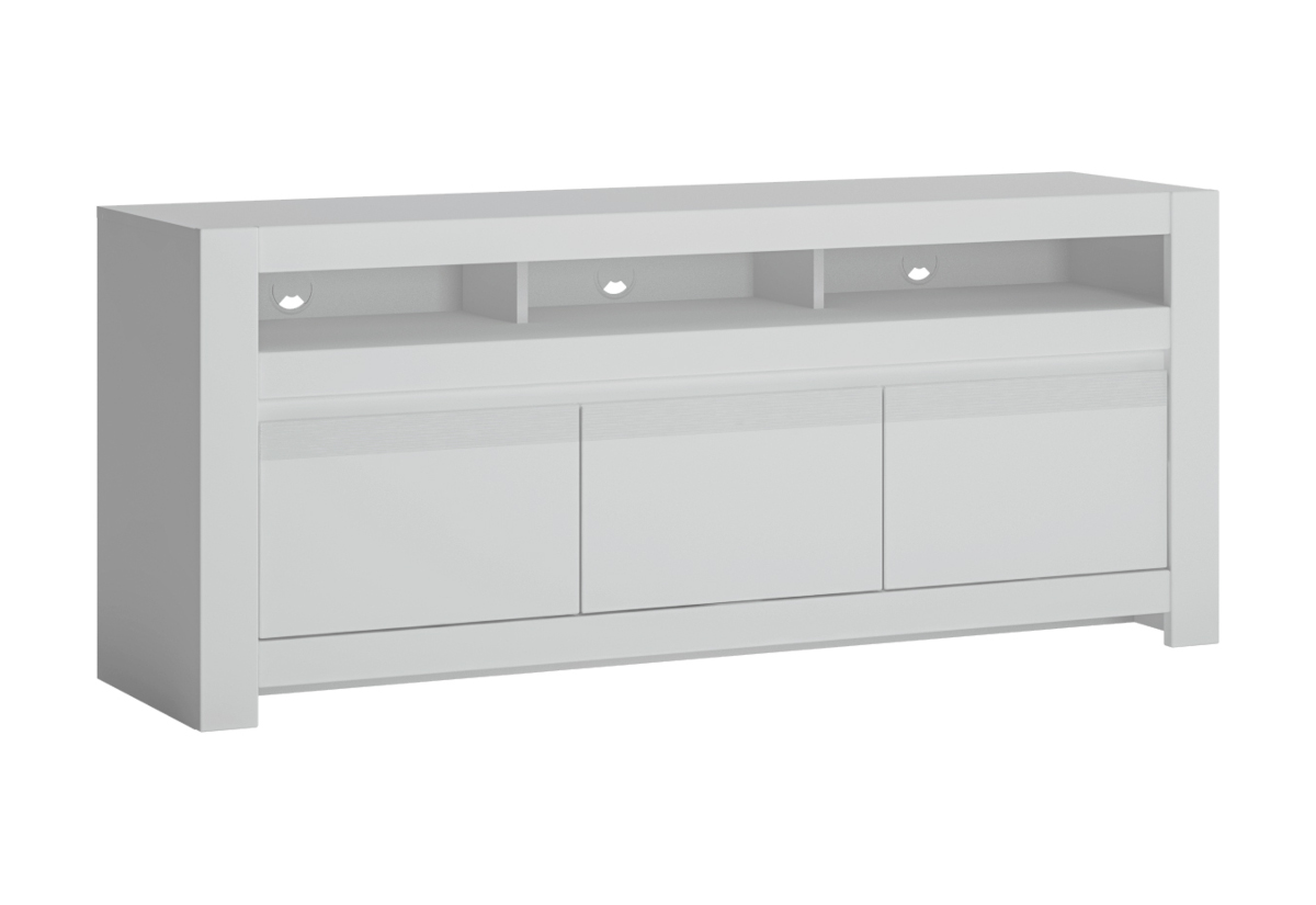 Expedo TV stolík MANOL, 153,4x65x42,2, alpská biela/biela supermat